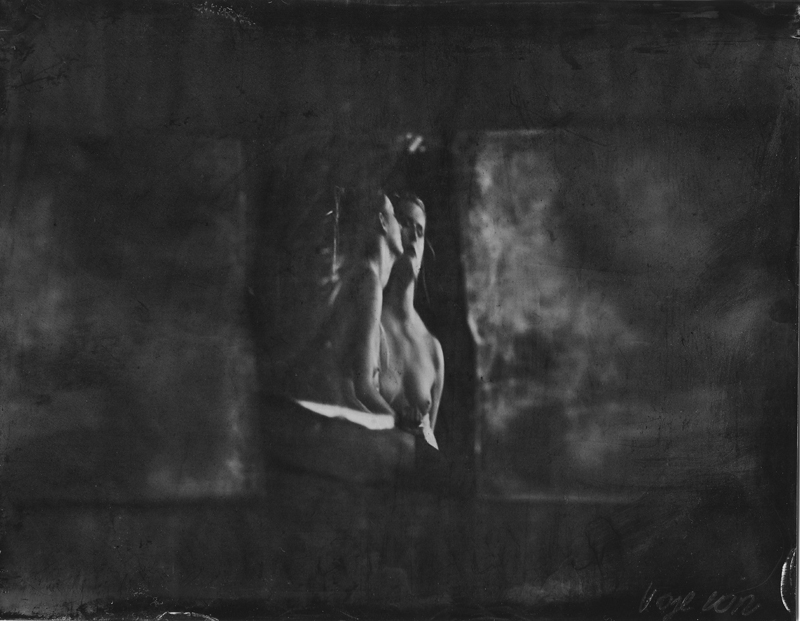 Renata Vogl scanned original ferrotype, two girls, original size 13x10 cm